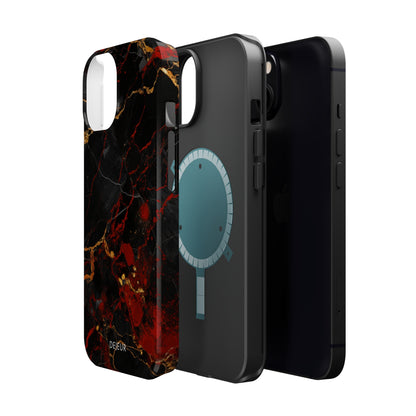 Dark Crimson Marble - iPhone MagSafe Tough Case