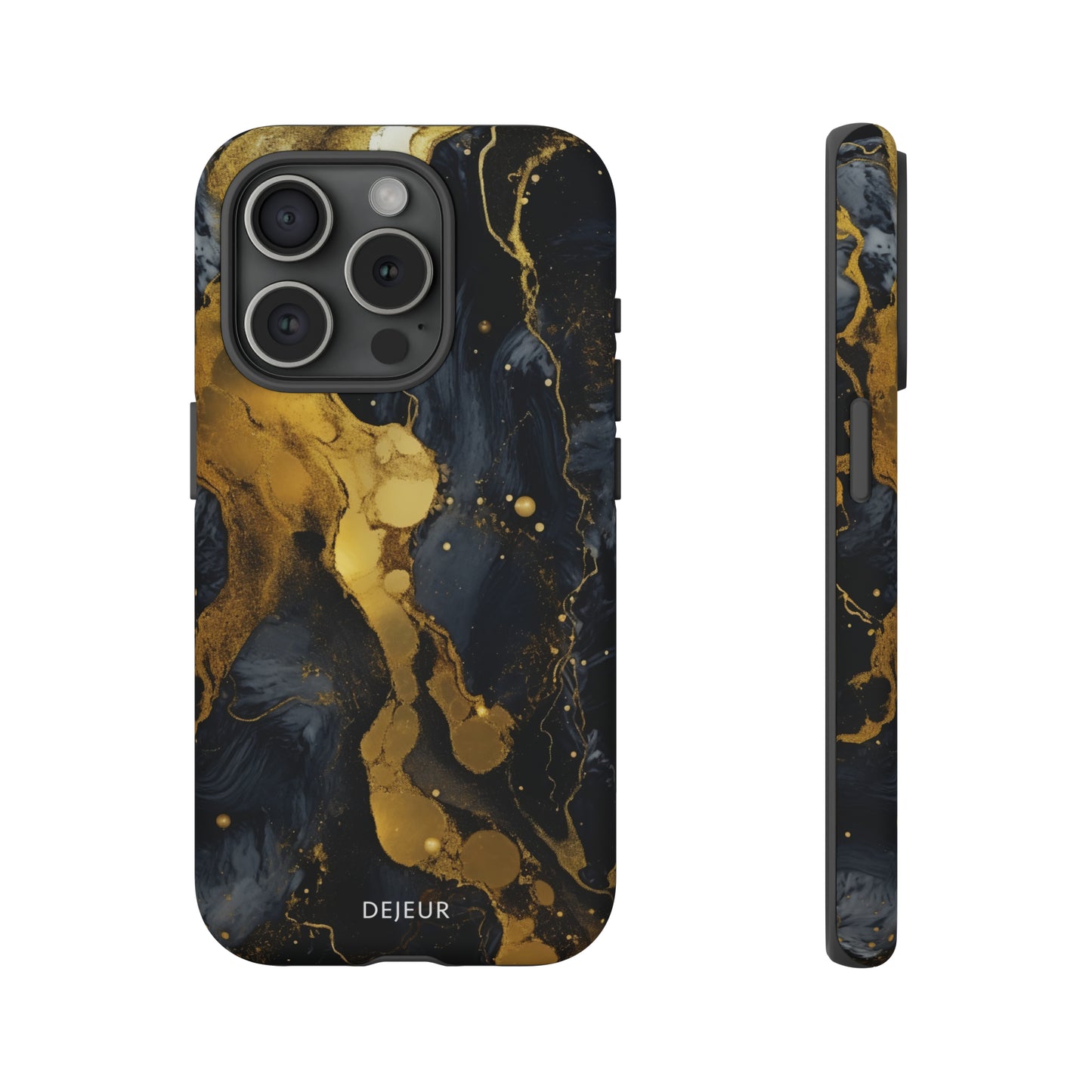 Metallic Gold Dark Marble - iPhone Tough Case