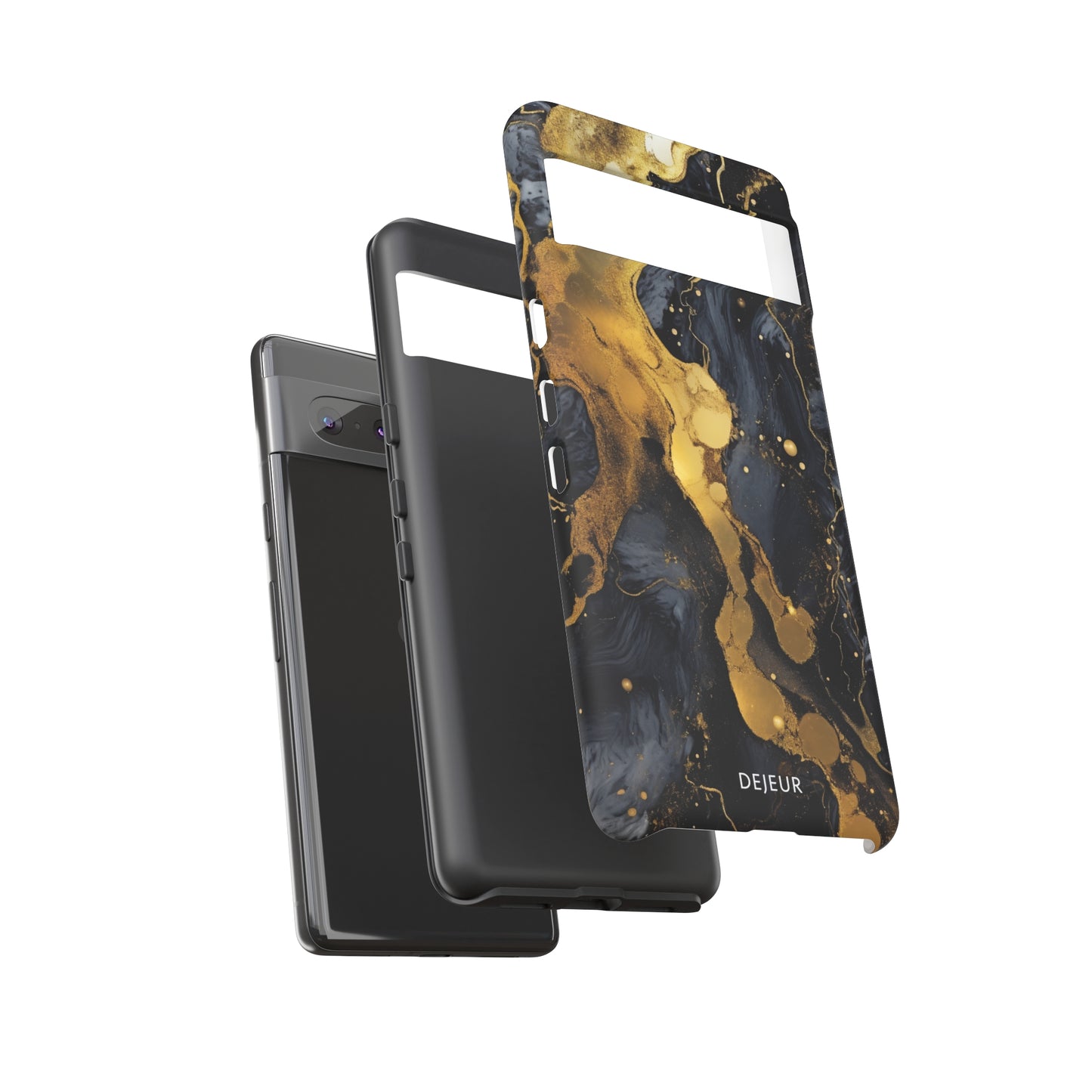 Metallic Gold Dark Marble - Google Pixel Tough Case