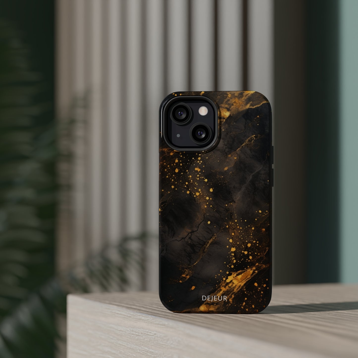 Black Gold Speckled Marble - iPhone MagSafe Tough Case