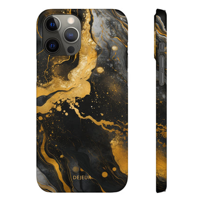 Gold & Black Marble - iPhone Snap Case