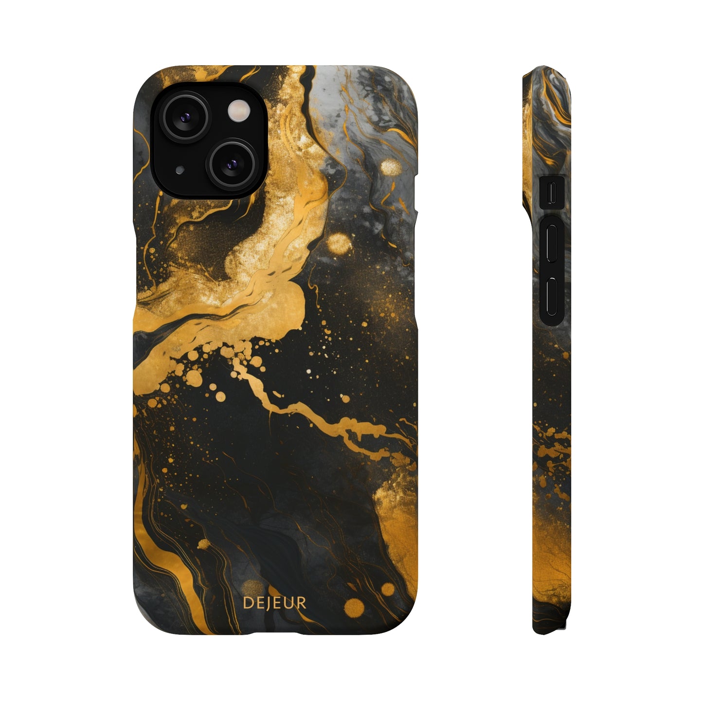 Gold & Black Marble - iPhone Snap Case