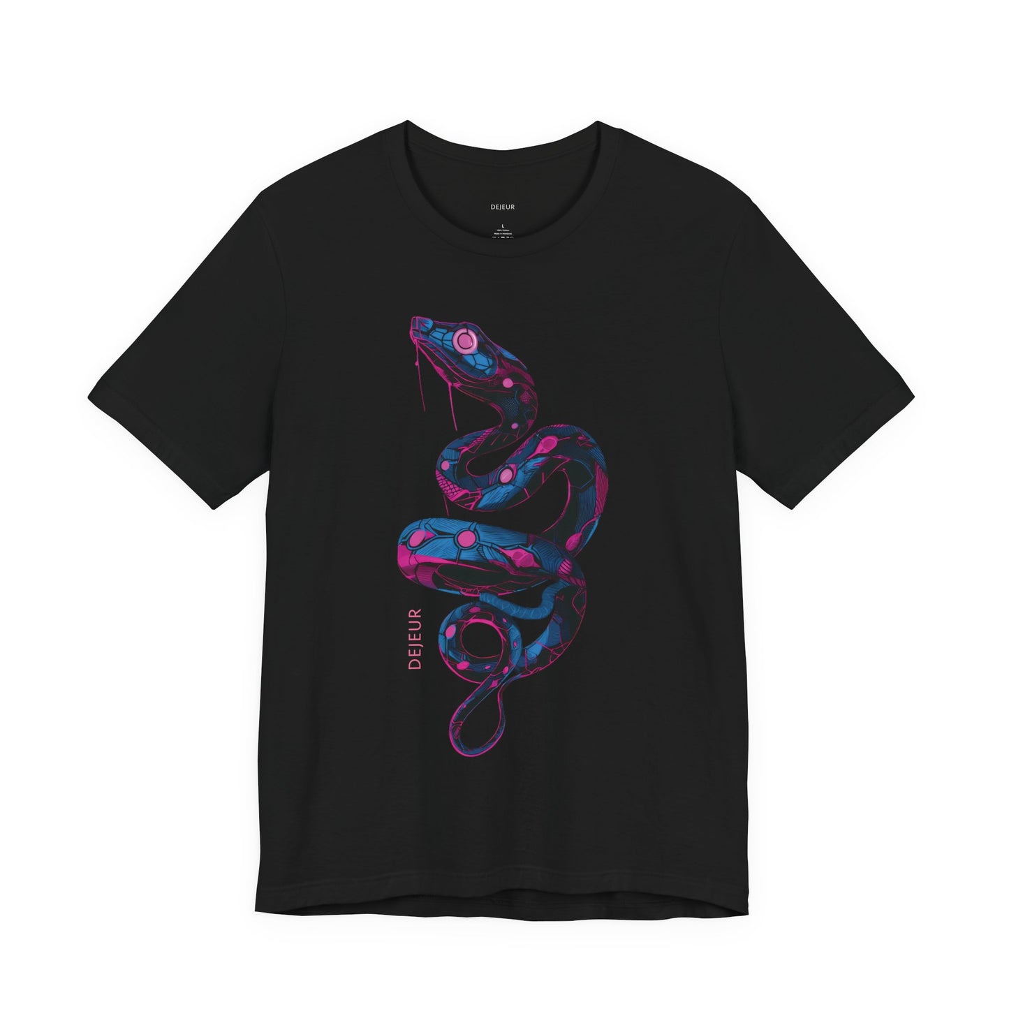Cybernetic Bio-Mechanical Serpent Blue Pink - T-Shirt