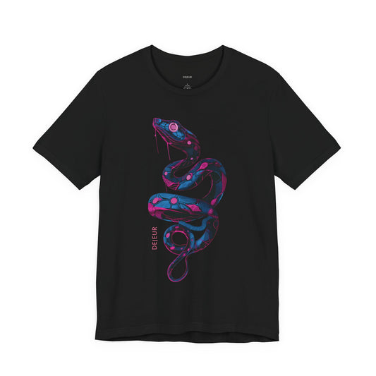 Cybernetic Bio-Mechanical Serpent Blue Pink - T-Shirt