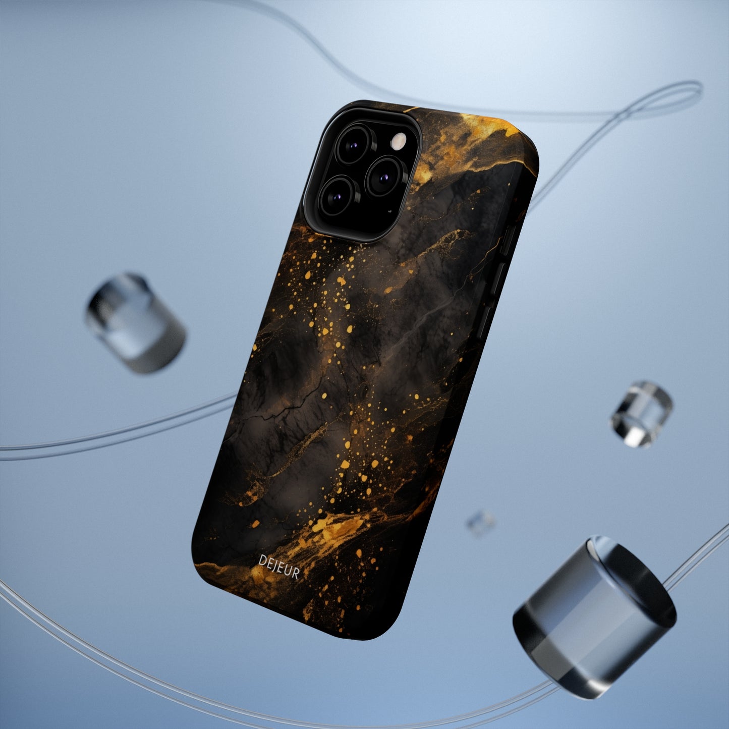 Black Gold Speckled Marble - iPhone MagSafe Tough Case