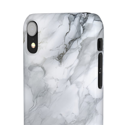 Platinum Silver Marble - iPhone Snap Case