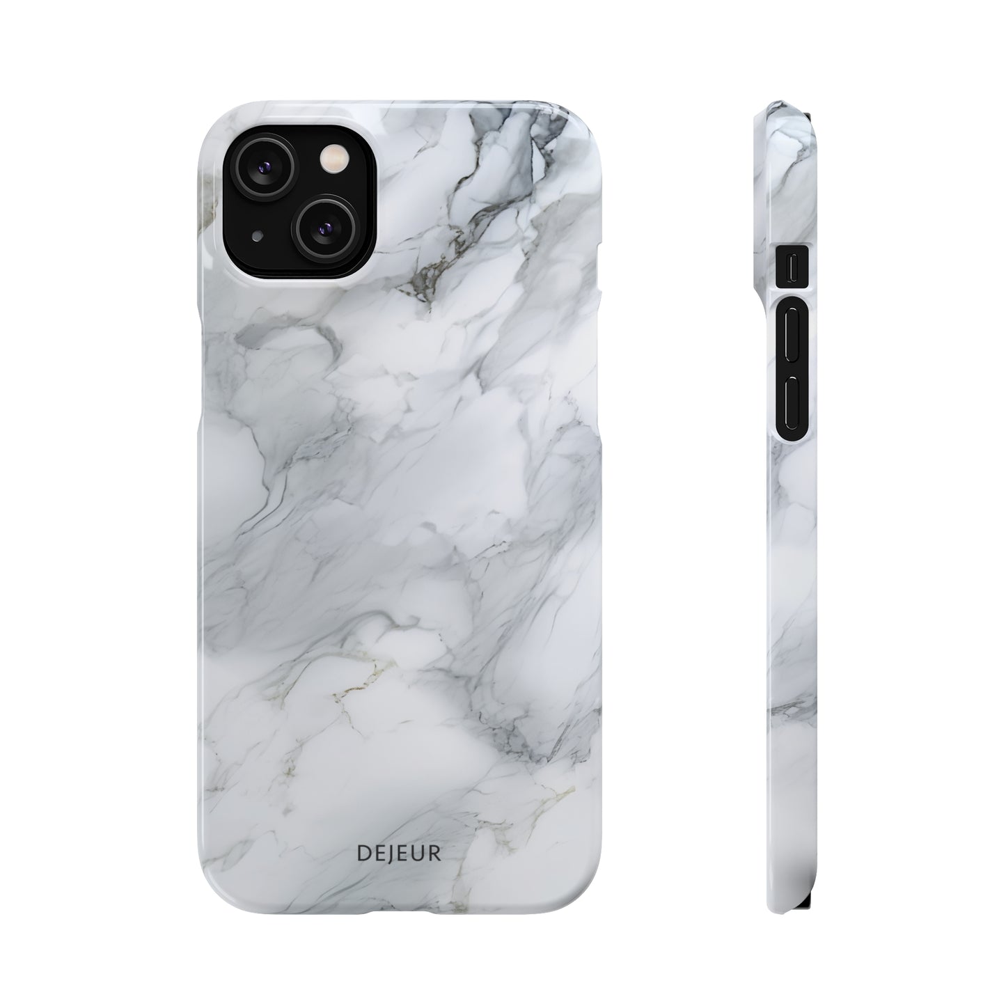 Platinum Silver Marble - iPhone Snap Case