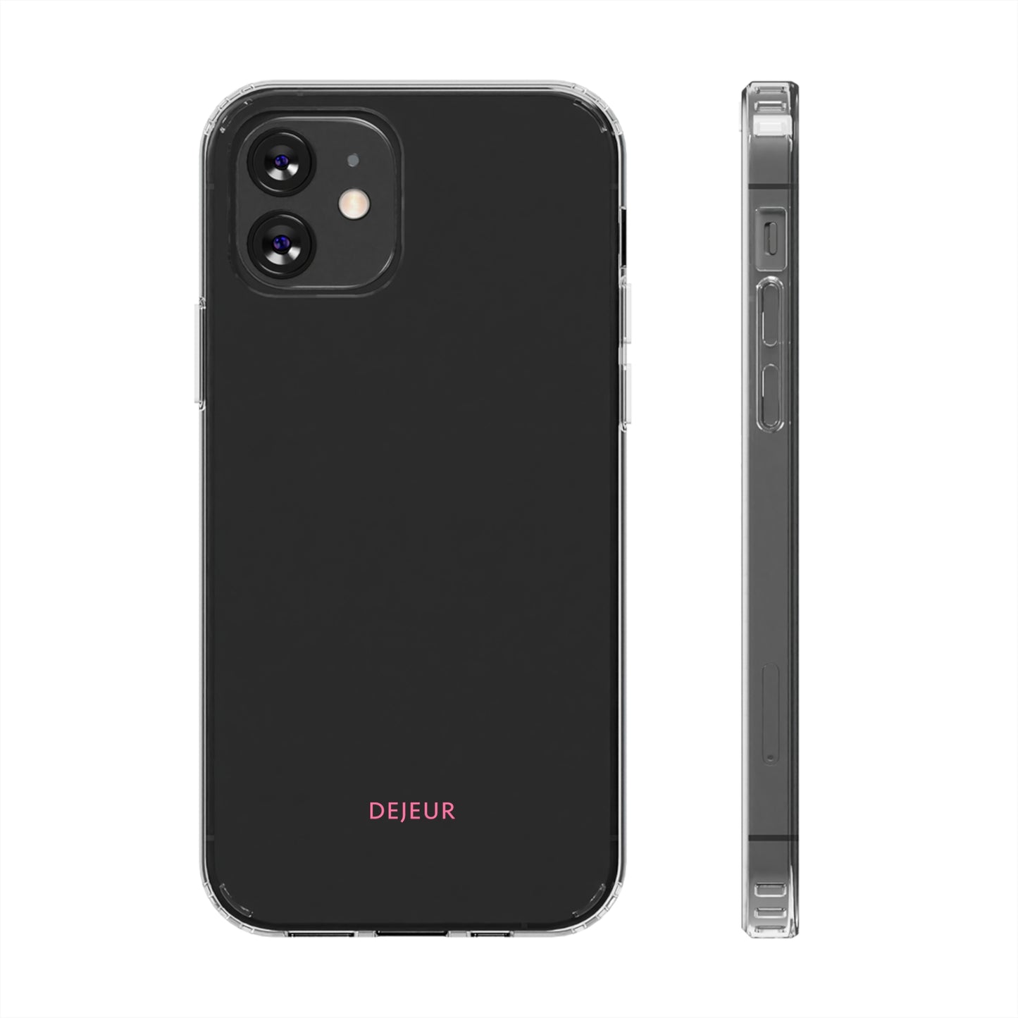 Dejeur Clear iPhone Case - Pink Text