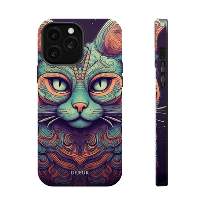 Intricate Aqua Cat - iPhone MagSafe Tough Case