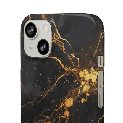 Dark Gold Amber Marble - iPhone Snap Case