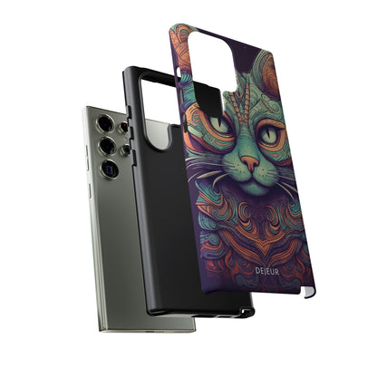 Intricate Aqua Cat - Samsung Galaxy Tough Case