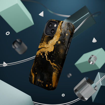 Gold & Black Marble - iPhone MagSafe Tough Case