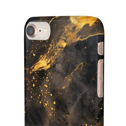 Black Gold Speckled Marble - iPhone Snap Case