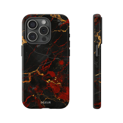 Dark Crimson Marble - iPhone Tough Case