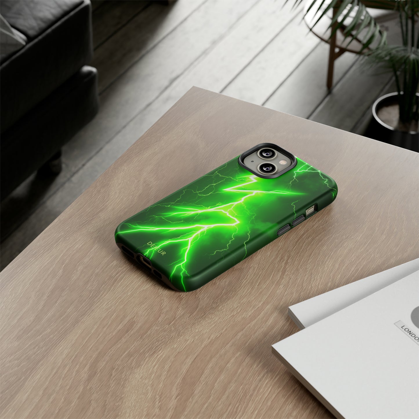 Neon Green Lightning - iPhone Tough Case