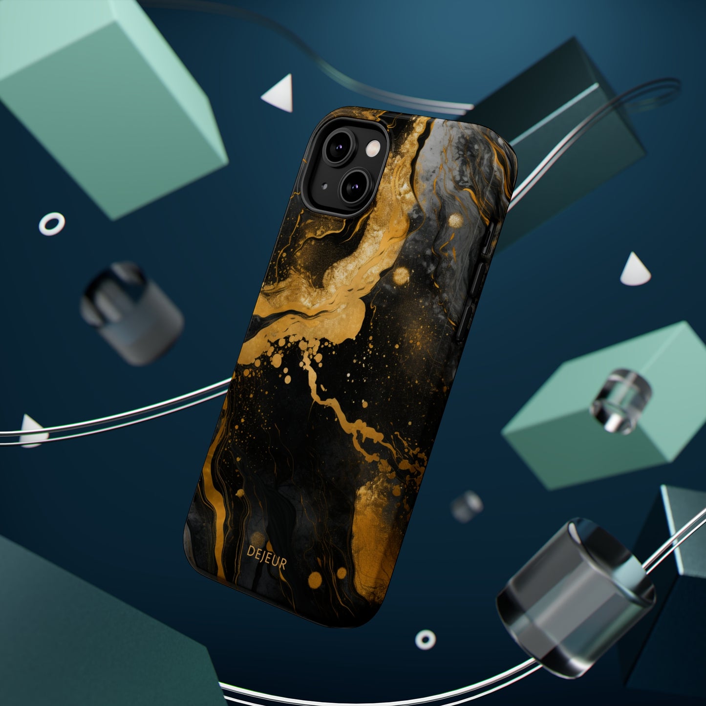 Gold & Black Marble - iPhone MagSafe Tough Case