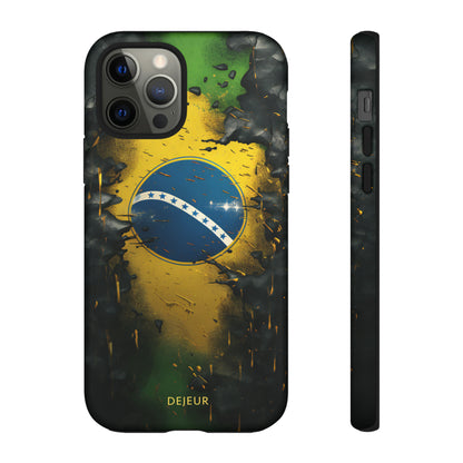 Brazil Flag Debris - iPhone Tough Case