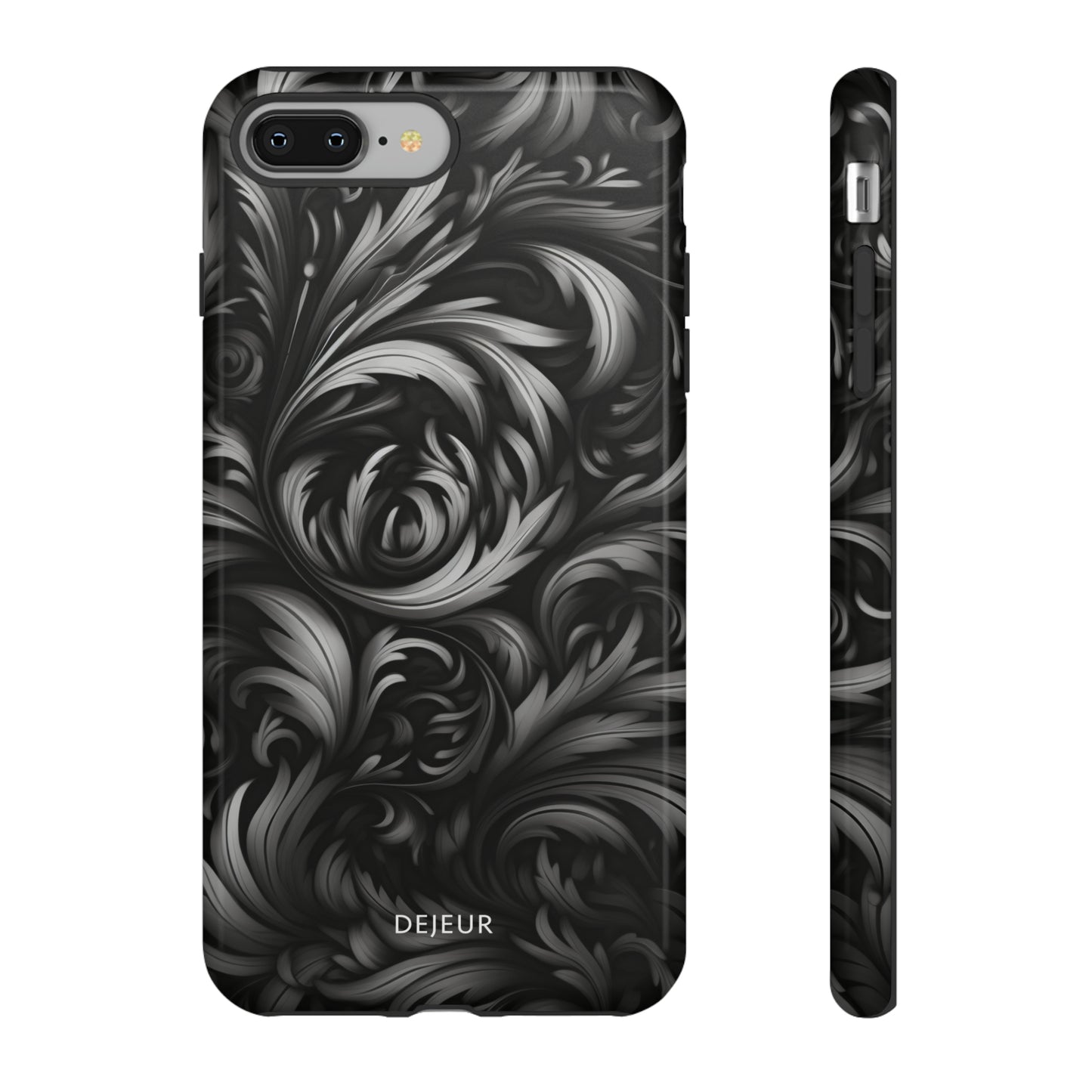 Dark Grey Floral - iPhone Tough Case