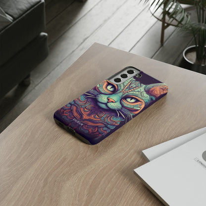 Intricate Aqua Cat - Samsung Galaxy Tough Case