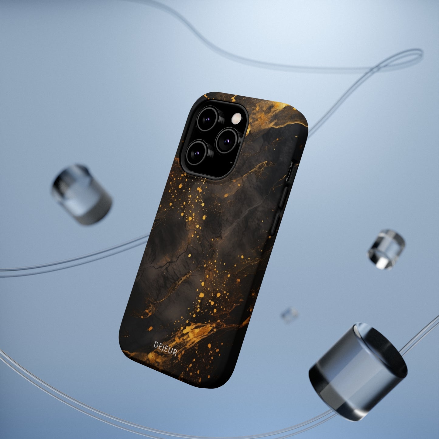 Black Gold Speckled Marble - iPhone MagSafe Tough Case