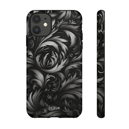 Dark Grey Floral - iPhone Tough Case