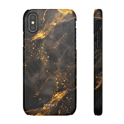 Black Gold Speckled Marble - iPhone Snap Case