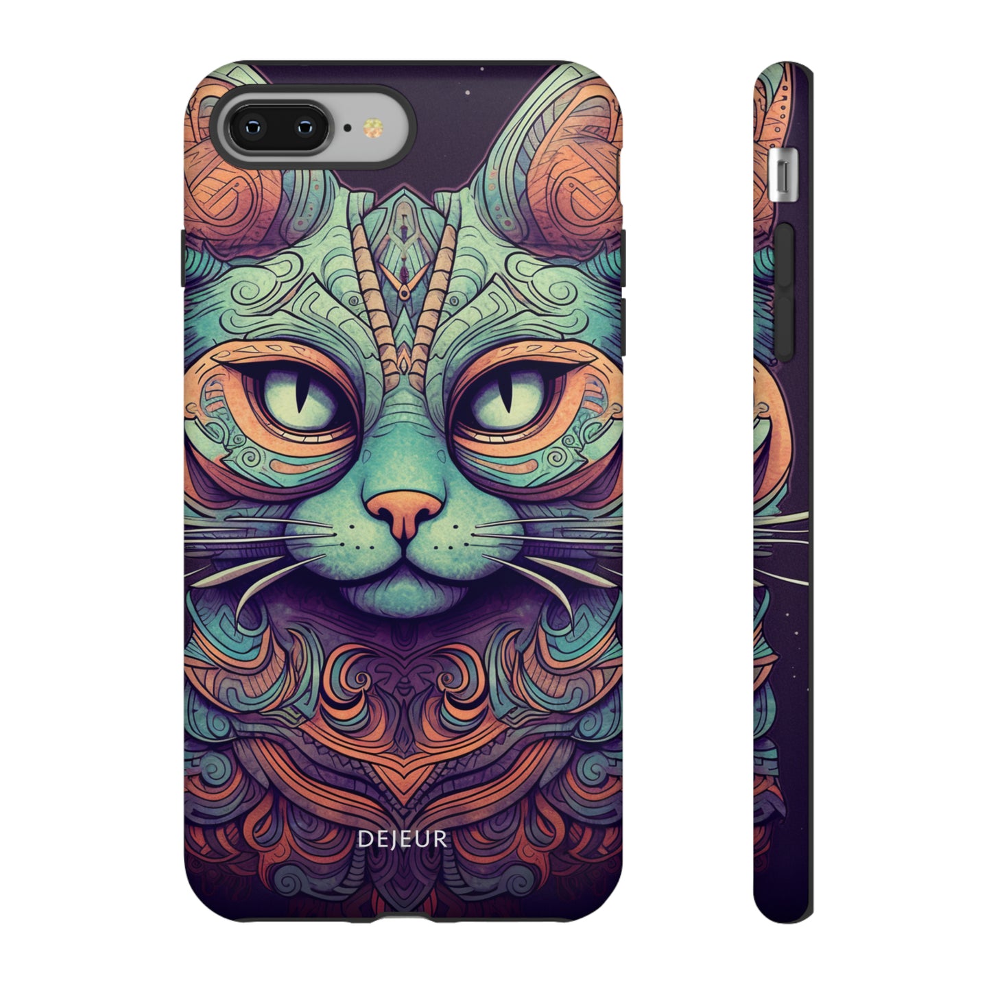 Intricate Aqua Cat - iPhone Tough Case