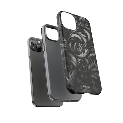 Dark Grey Floral - iPhone Tough Case