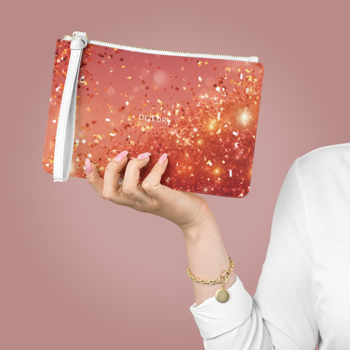 Rose Confetti Glitter - Clutch Bag