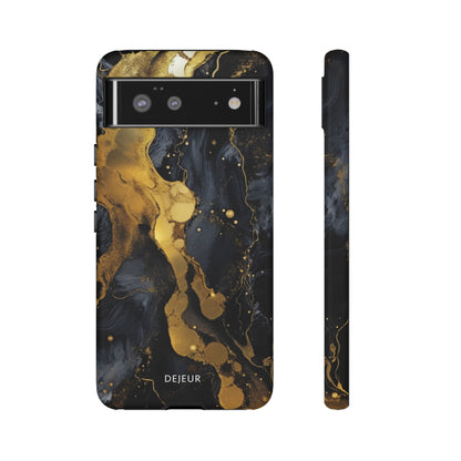 Metallic Gold Dark Marble - Google Pixel Tough Case