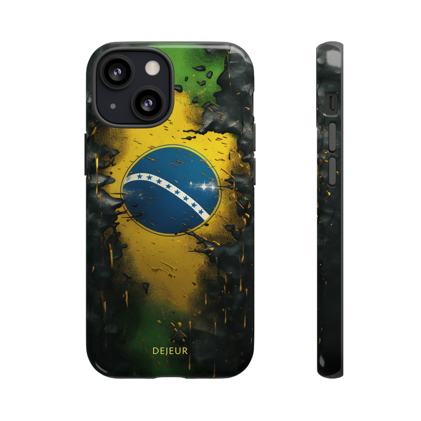 Brazil Flag Debris - iPhone Tough Case