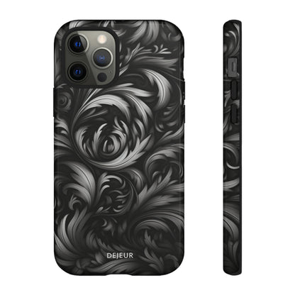 Dark Grey Floral - iPhone Tough Case