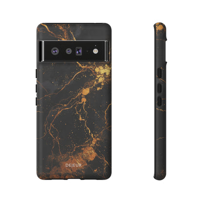 Dark Gold Amber Marble - Google Pixel Tough Case