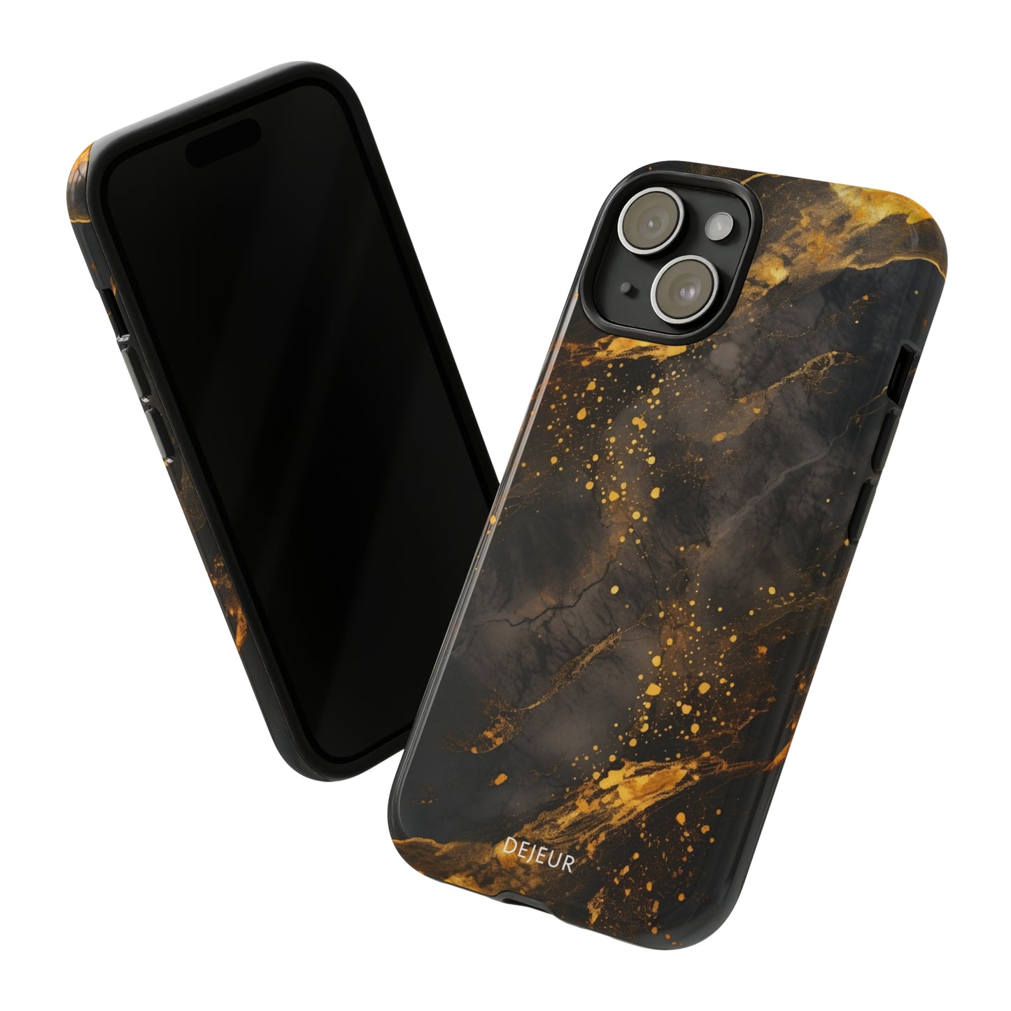 Black Gold Speckled Marble - iPhone Tough Case