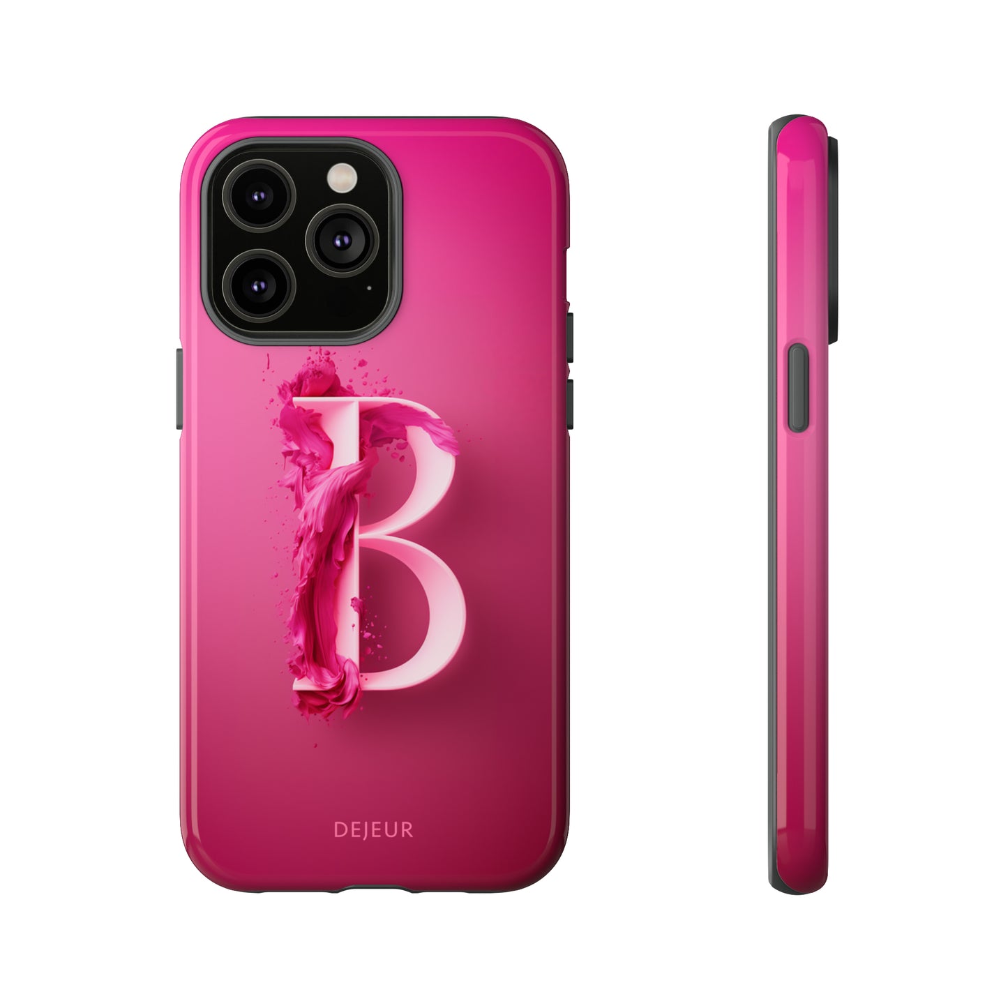 B Hot Pink Splash - iPhone Tough Case