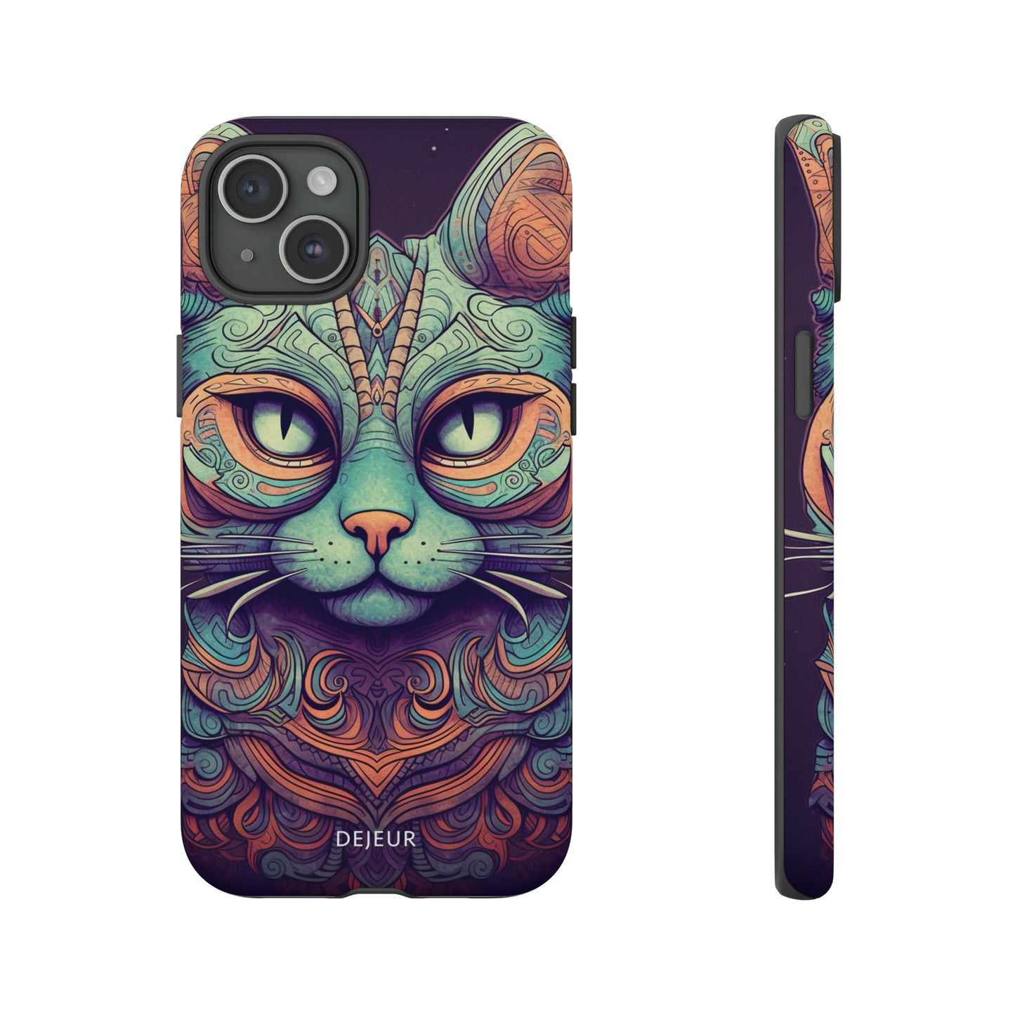 Intricate Aqua Cat - iPhone Tough Case