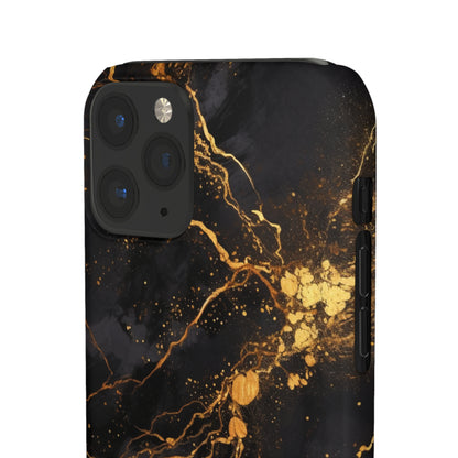 Dark Gold Amber Marble - iPhone Snap Case