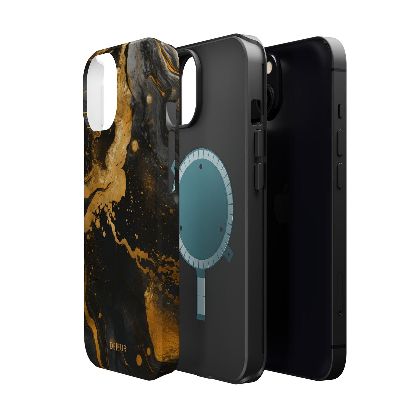 Gold & Black Marble - iPhone MagSafe Tough Case