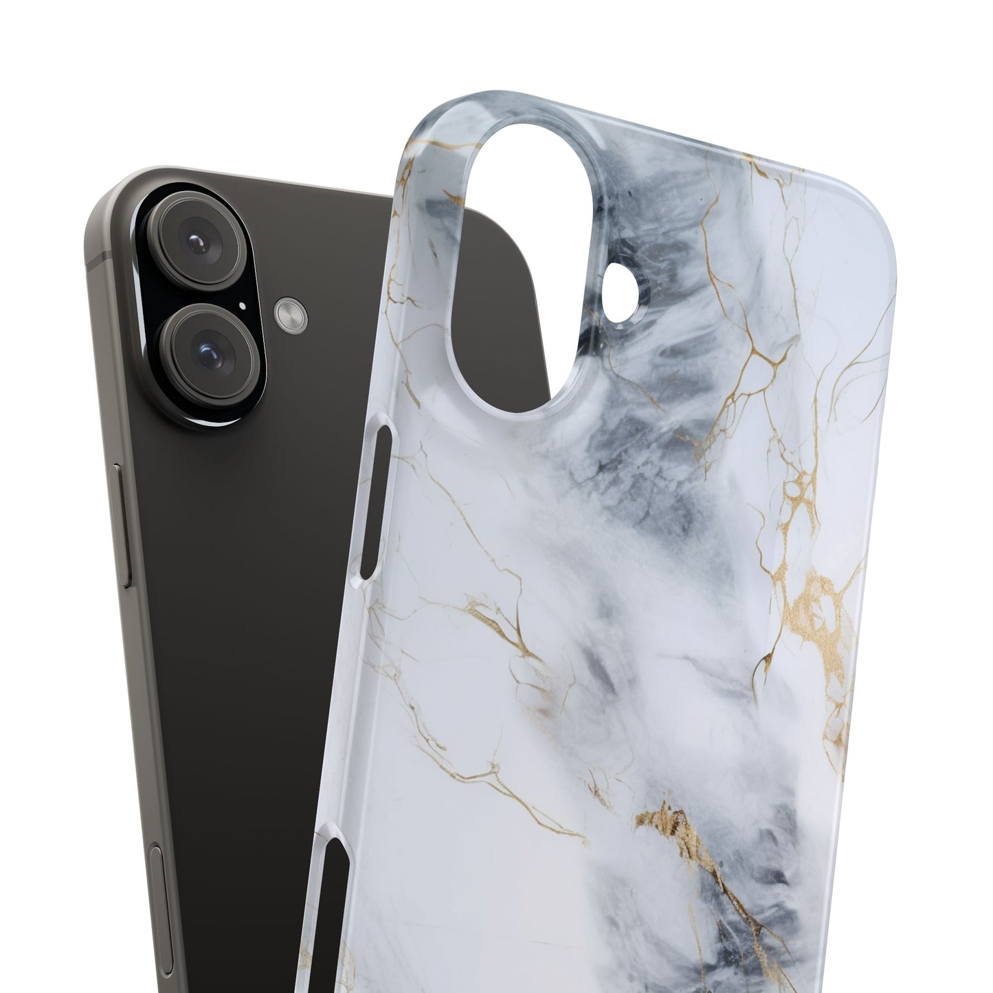 White Gold Marble - iPhone Snap Case