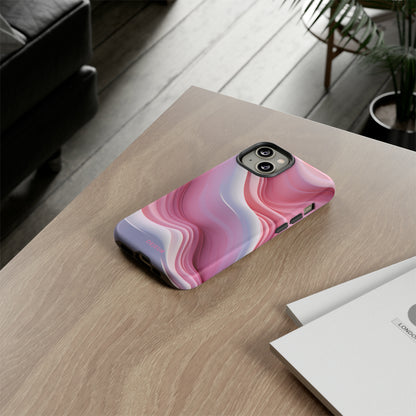 Pink Cream Waves - iPhone Tough Case