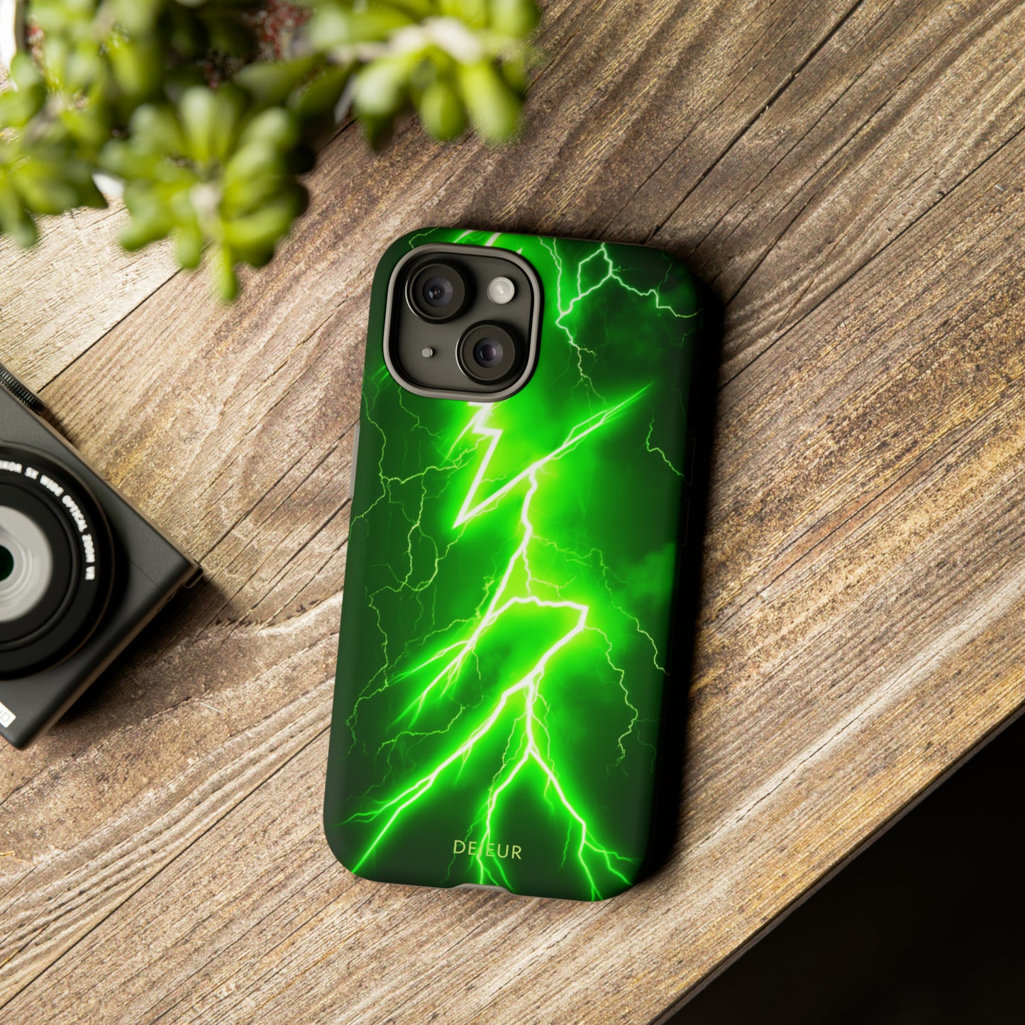 Neon Green Lightning - iPhone Tough Case