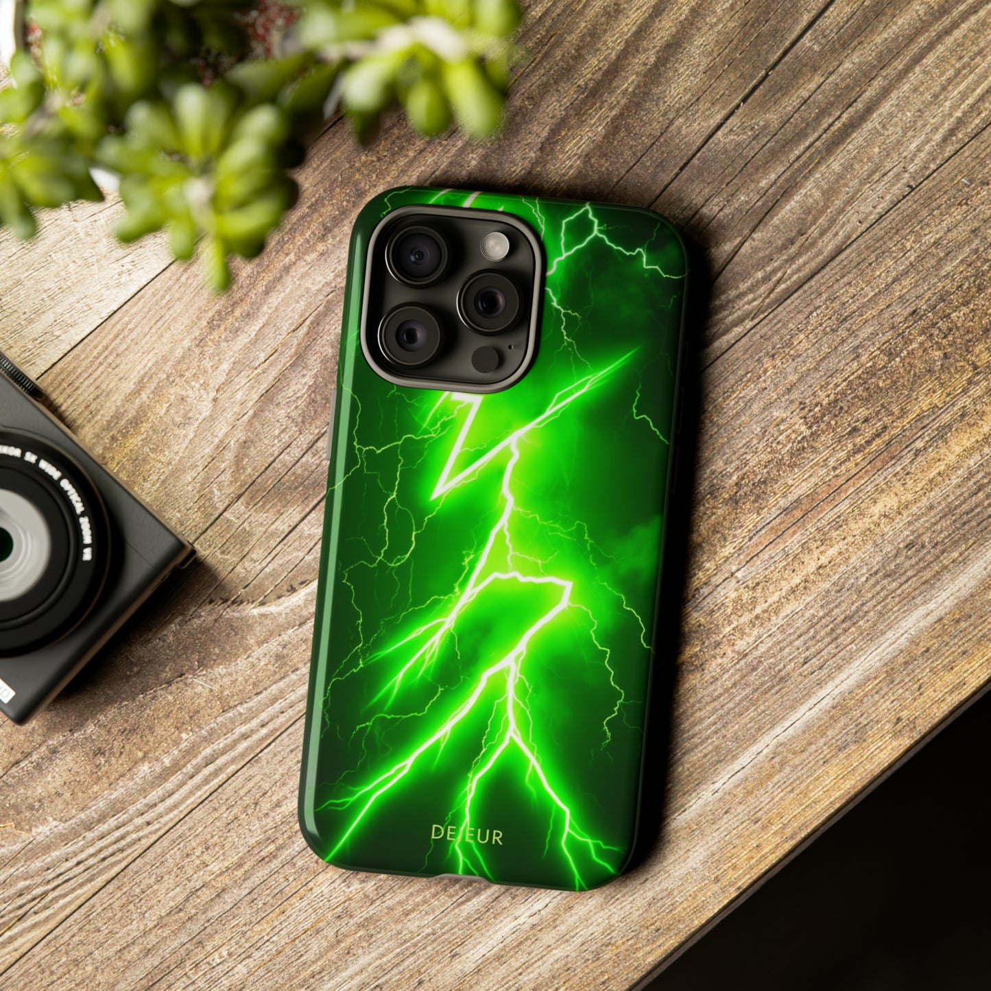 Neon Green Lightning - iPhone Tough Case