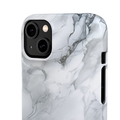 Platinum Silver Marble - iPhone Snap Case