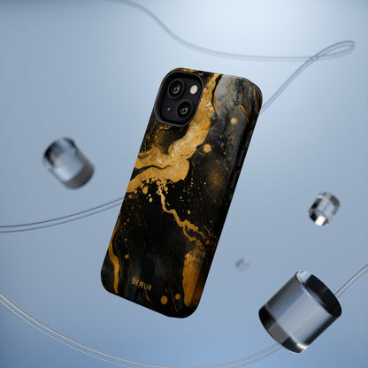 Gold & Black Marble - iPhone MagSafe Tough Case