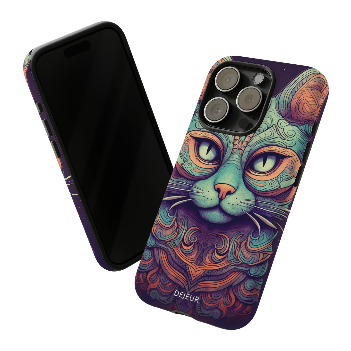 Intricate Aqua Cat - iPhone Tough Case