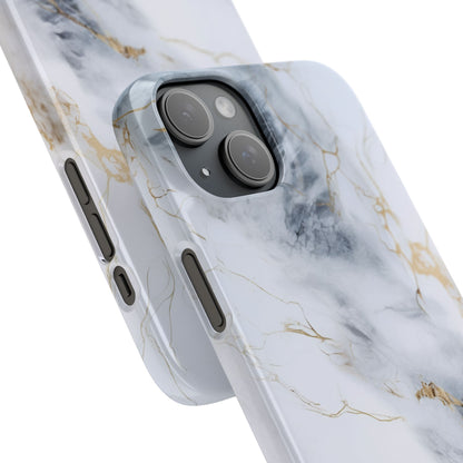 White Gold Marble - iPhone Snap Case