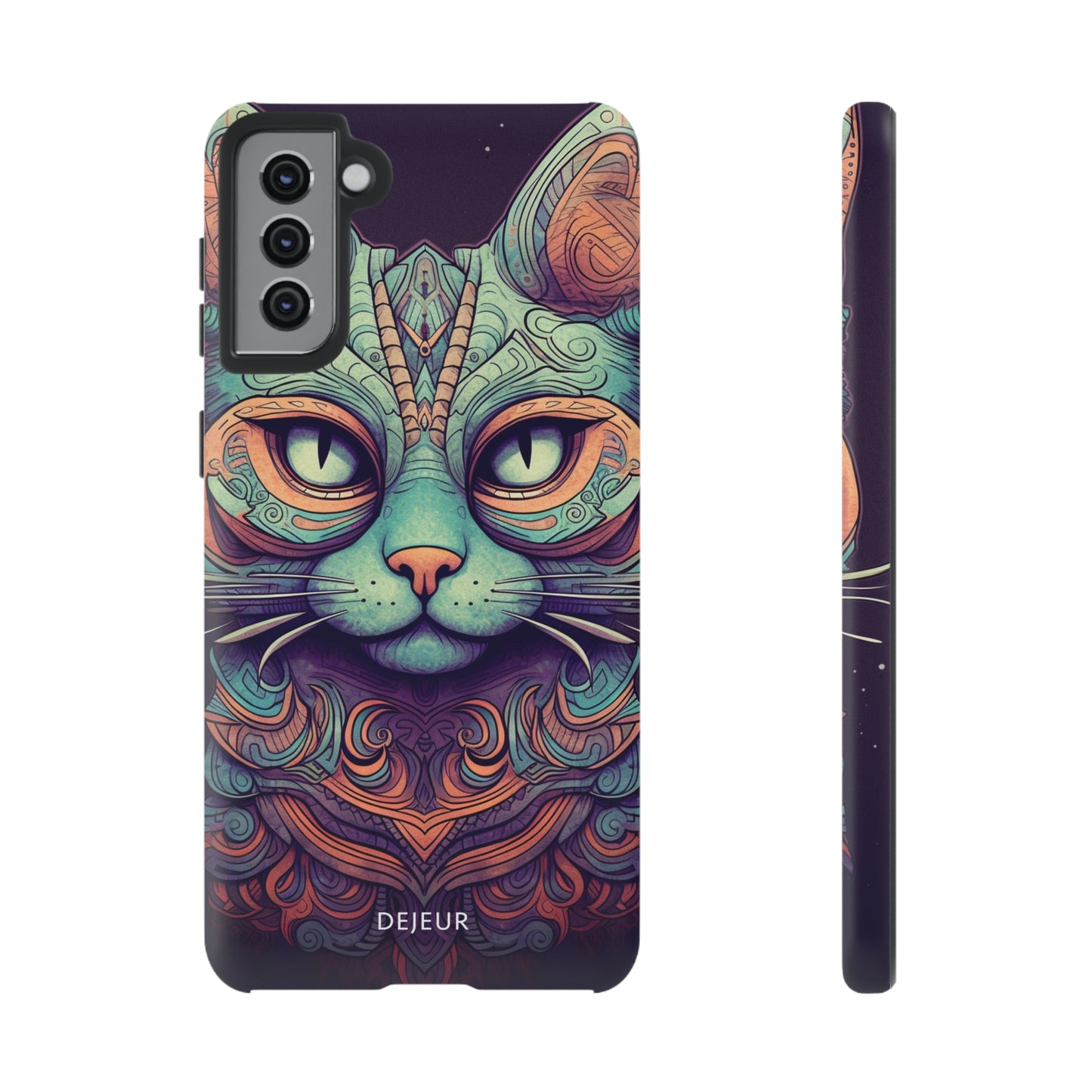 Intricate Aqua Cat - Samsung Galaxy Tough Case