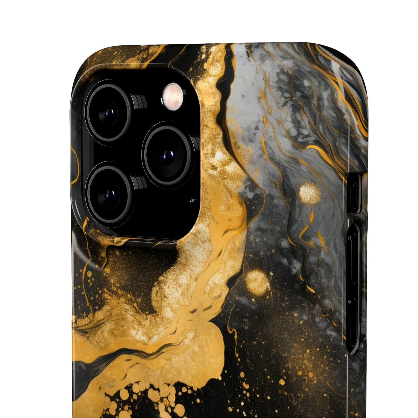 Gold & Black Marble - iPhone Snap Case