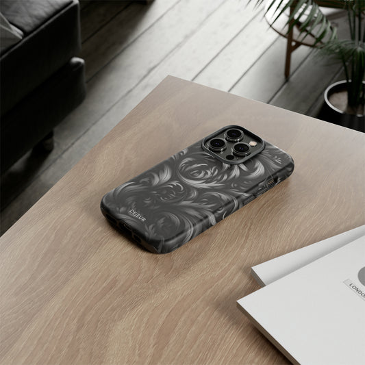 Dark Grey Floral - iPhone Tough Case