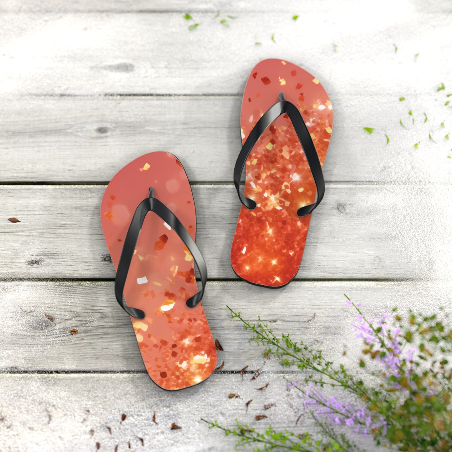 Rose Confetti Glitter - Flip Flops